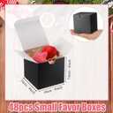 Zhehao 48 Pack Black Gift Boxes Small Cardboard Gift Boxes with Lids Bulk 3 x 3 x 3 Inch Square Kraft Paper Cube Box Assemble for Candles Wedding Presents Easy Birthday