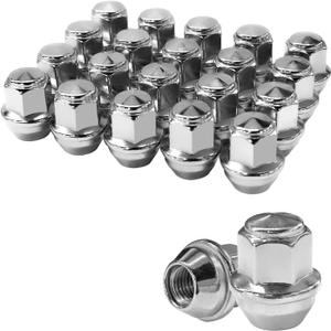 M12X1.5 Lug Nuts - 20pcs OEM Wheel Lug Nuts Compatible with 2009-18 Focus/2012-18 Fusion/2013-2020 Escape/2018+ EcoSport/2011-19 Fiesta, Chrome Acorn Wheel Nuts