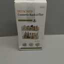 2 Tier Corner Bathroom Counter Organizer, Cosmetic Skincare Bathroom Countertop Perfume Tray Vanity, Kitchen Spice Corner Storage Shelf (Silver)