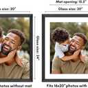 Americanflat 20x24 Picture Frame with Polished Plexiglass - Use as 16x20 Frame with Mat or Display 20x24 Photo Without Mat - Hudson Collection - Wide Picture Frames for Wall Display - Black