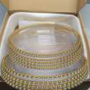 Plastic Acrylic Charger Plates 10PCS, 13" Decoration Diner,Wedding,Party,Event(Gold Bead 10)