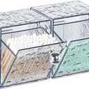 Qtip Holder Dispenser, Wall Mounted Plastic Cotton Pad Holder, Cotton Ball, Swabs, Floss, Makeup Organizers Containers for Vanity Bathroom (Transparent Gray, 2 Pcs)