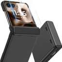 MAKAVO for Motorola Razr Ultra 2025 Case, Built-in Outer Screen Protector & Hinge Protector, Slim Fit Hard Full Body Shockproof Phone Cover for Moto Razr Ultra 2025, Black