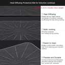 Lazy K Induction Cooktop Mat - Silicone Fiberglass Scratch Protector - for Magnetic Stove - Non slip Pads to Prevent Pots from Sliding during Cooking - Square (9inches) Black