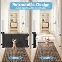 Short Dog Gate 0"-39" Wide Narrow Baby Gate 24 Tall Retractable Short Pet Gate to Step Over Short Baby Gate for Doorway, Low Pet Gate Indoor Doggie Gates Mesh Puppy Gate for Stairs, Black