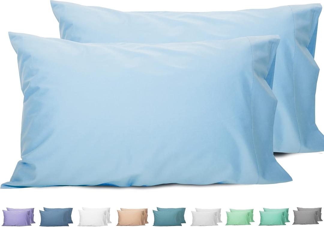 Sunflower King Pillowcases Set of 2, 100% Cotton King Pillow Cases 2, 2040 inches Ashley Blue, Soft and Breathable