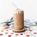 2 x Birthday Gifts for Wife, Glass Cups for Wife from Husband, 16 oz Glass Drinking Cup with Lids and Straws, Anniversary Retirement Sentimental Valentines Day Gift for Wifey (We Got This)