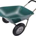 Dual-Wheel Home Garden Yard Utility Wheelbarrow Cart with Built-in Stand