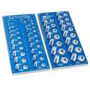 The Original HOME Poliaster 2-in-1 Thread Checker,Bolt and Nut Identifier Gauge,Nut and Bolt Thread Checker,40 Size Hardened Steel (2 Pcs Blue)