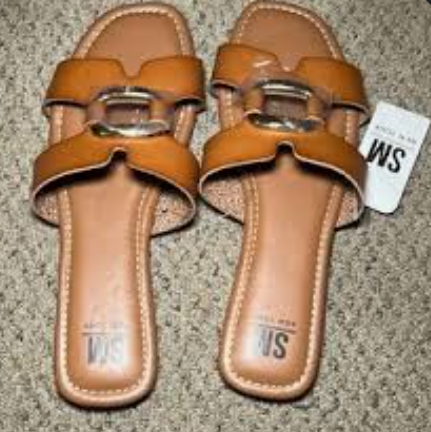 SM NEW YORK Wedge Sandals, Color Brown, Size 9