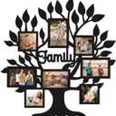 Family Tree Picture Frame, 8 Opening Pictures Frame Collage (4 4''x6'', 4 4''x4'') Photo Frames for Wall Decor Modern Farmhouse Family Photo Frames for Wall Living Room Bedroom (Black)