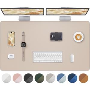 Extra Large Desk Mat - 55"x 24" Non-Slip Desk Pad for Office and Home - Ideal for Large Mouse Pad and Desk Mats on Top of Desks(Beige) (55"x24", Beige)