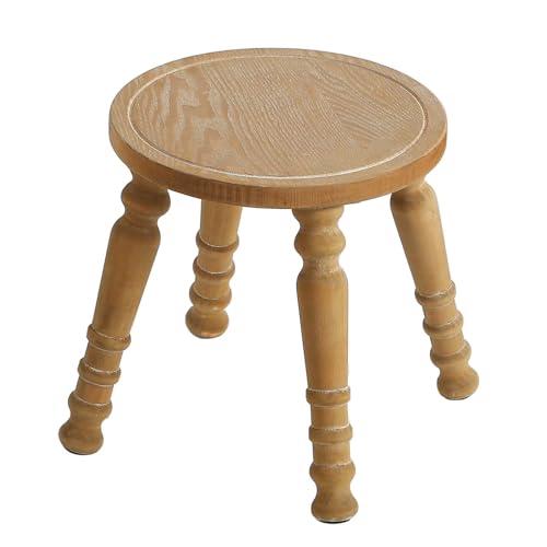 100% Solid Wooden Step Stool, Solid Wooden Stool for Adults, Small Wood Plant Stools, Short Stool for Bathroom, Kitchen, Bedroom, Plant Stand, 11"D x 11"W x 10.2"H