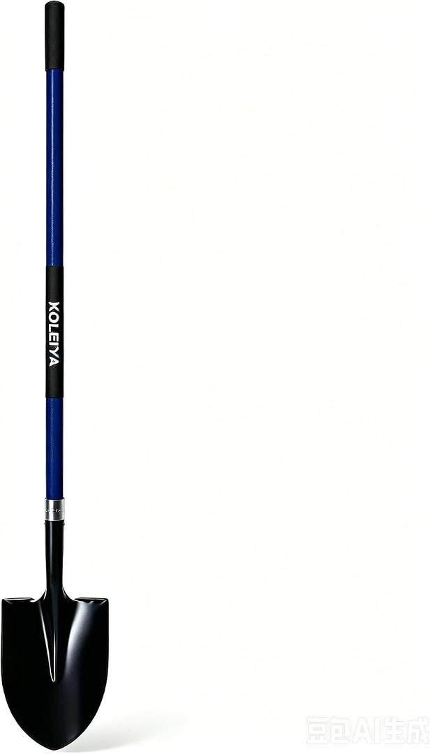 KOLEIYA Shovel,Shovels for Digging Heavy Duty with Fiberglass Handle,Spade Shovel for Gardening Trenching Planting Transferring,57 inches, Blue