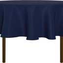 sancua Round Tablecloth - 80 Inch - Water Resistant Spill Proof Washable Polyester Table Cloth Decorative Fabric Table Cover for Dining Tables, Buffet Parties and Camping, Navy