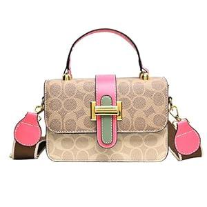 besaset Small Crossbody Bags for Women - Leather Purse Handbag - Fashion Design - Golden Buckle (C)