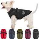 V.PET.B.R Dog Winter Coat, Warm Dog Jacket Paded Polyester Dog Vest with Built in Harness, Waterproof Windproof Reflective Cozy Adjustable Snow Pet Coat Clothes with Zipper for Small Medium Dogs, M