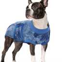 Kuoser Dog Surgery Recovery Suit, Anti Licking Surgical Suit for Dogs Male Neuter, Soft Dog Surgery Suit Female Spay Subsititute E-Collar Cone, Doggie Body Suits After Surgery Blue Tie Dye (Medium, Back: 13.4" - 16.1"; Weight: 14 - 25LB)