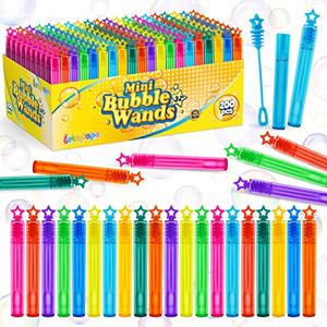 Letapapa Bubble Wand, Only 120 Pcs Mini Bubble Wands Bulk in 10 Colors, Bubble Party Favors for Kids, Summer Toys, Indoor Outdoor Activity, Themed Birthday, Wedding, for Girls & Boys