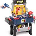 Deejoy Kids Tool Bench with Realistic and Electric Drill, Construction Workbench Toys for Toddlers 3-5, Toddler Bench Set for Boys & Girls Age 3-4