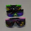 Frienda 3 Pairs Retro Semi Rimless Sunglasses 80s 90s Zigzag Sunglasses Colored Transparent Lens Glasses for Men Women