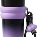 24 OZ Black & Purple Stainless Steel Tumbler With Lid Insulated Vacuum Water Bottle Spill Proof Cup for Hot and Cold Drink and Straw Leak Proof Travel Mug Christmas Gifts For Women Mother