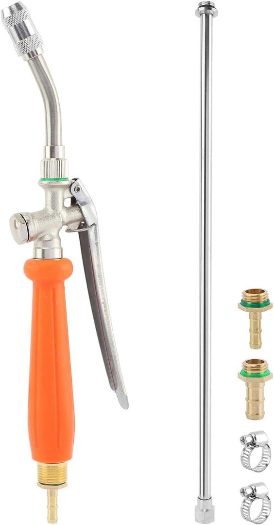 29 Inch Replacement Sprayer Wand,1/4" & 3/8" Brass Barb Sprayer Wand Adjustable Stainless Steel Sprayer Wand with Hose Quick Connector and Clamp for Most Sprayer Hoses