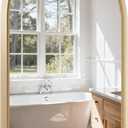 USHOWER Brushed Gold Arched Bathroom Mirror 24x36 Inch