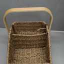 StorageWorks Wicker Diaper Caddy Organizer, Baby Diaper Caddy Basket with Liner, Handwoven Diaper Caddy for Car, Seagrass Baby Toy Basket with Handles, 1 Pack
