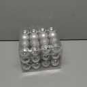 Emopeak 24Pcs Christmas Balls Ornaments for Xmas Christmas Tree - 4 Style Shatterproof Christmas Tree Decorations Hanging Ball for Holiday Wedding Party Decoration (Silver, 1.6"/4.2CM), 2 Pack