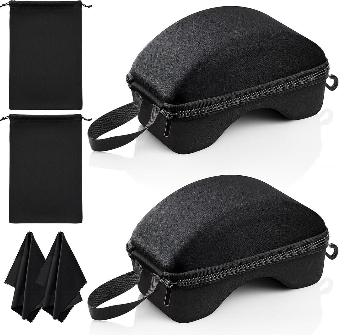2 Sets Ski Goggles Case Snow Goggles Case Semi Hard EVA with Ski Goggle Bag and Cleaning Cloth sports Glasses Storage Holder
