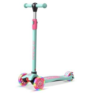 Dribbl 3-Wheel Kids Scooter - Lean-to-Steer Technology, Adjustable Height Handlebar, Wide Anti-Slip Deck, Scooter for Boys & Girls Ages 3+, Child Safety Approved, Support Riders Up to 165 lbs, Candy