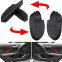 labwork Black Artifical Leather Door Panel Insert Cover Armrest Covers Replacement for Acura TSX 2009-2014