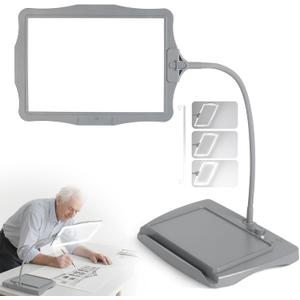 Magnifying Glass with Light and Stand Gray