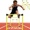 3 Pack Adjustable Height Hurdles Training Equipment, Agility Speed Jumping Training Equipment for Basketball Soccer Football Dogs, Indoor & Outdoor, Detachable Hurdles Track and Field(Green)