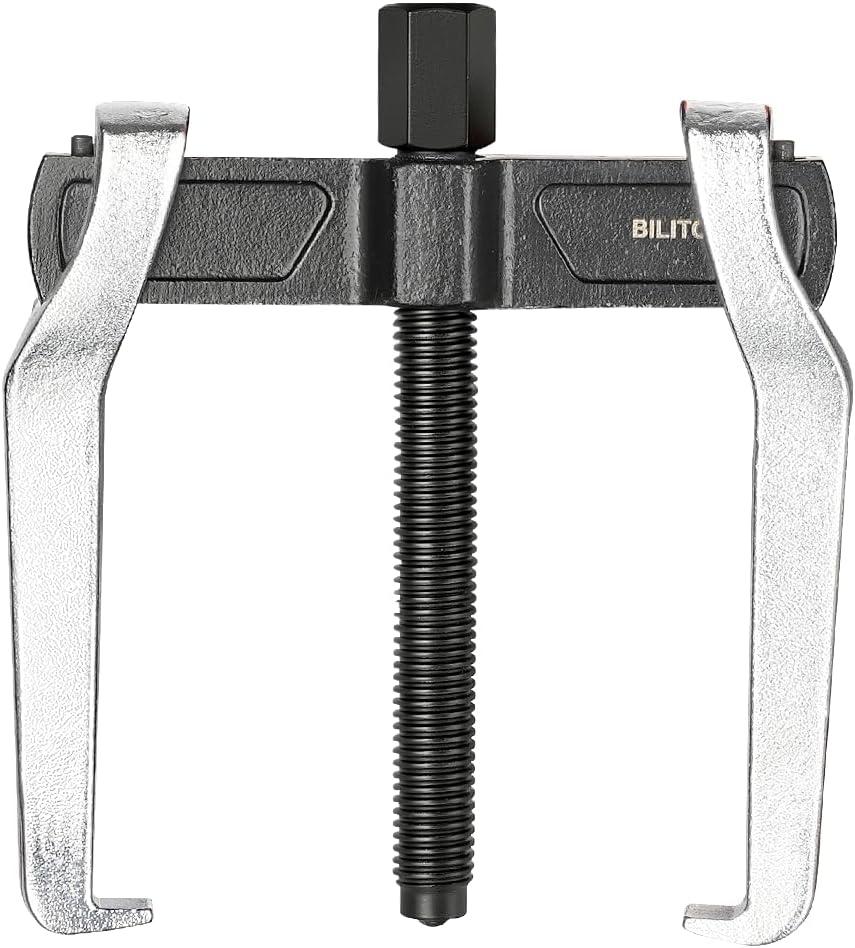 BILITOOLS 4" 2 Jaw Gear Puller, Small Bearing & Pulley Removal Tool, Internal External Reversible for Flywheel, Gears & Pulleys