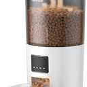 IMIPAW Automatic Cat Feeder, 5L Pet Dry Food Dispenser with Timed Programmable Portion Control, Dual Power Backup, with Desiccant Bag, 1-10 Meals, Easy Set Up, 10 Meals Per Day for Cats and Puppies (White)