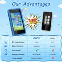 3.97" Touchscreen Kids Toys Smart Phone, Kids Phone with Games & Dual Camera, Toddler Toys Phone, Boys and Girls Learning Toy Phone for 3-9 Years Old (Blue)