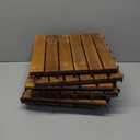 Acacia Wood Flooring Interlocking Deck Tiles for Patio Decor 9 PCS 6 Slats - Waterproof Indoor & Outdoor Decor - Balcony Garden Decking Tile (11,81 * 11,81 * 0,94 Inches)