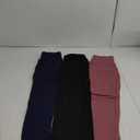 3 Pack Fleece Lined Leggings Women with Pockets -Warm Winter Yoga Pants for Women Thermal Running Workout Leggings (Small-Medium, Black/Navy/Dark Pink)