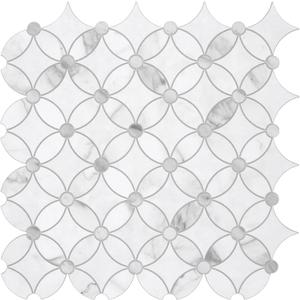 SUNWINGS 10-Sheet Coin Peel and Stick Waterjet Backsplash Self Adhesive Tiles White Marble Wall Panels Stick on Backsplash for Kitchen, Bathroom, Fireplace