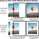 JCJMY 24x30 Picture Frame with 20x24 Mat, Display Photo 20x24 with Mat or 24 x 30 Without Mat, Wall Hanging Large 24 by 30 Poster Frame with Plexiglass, Black