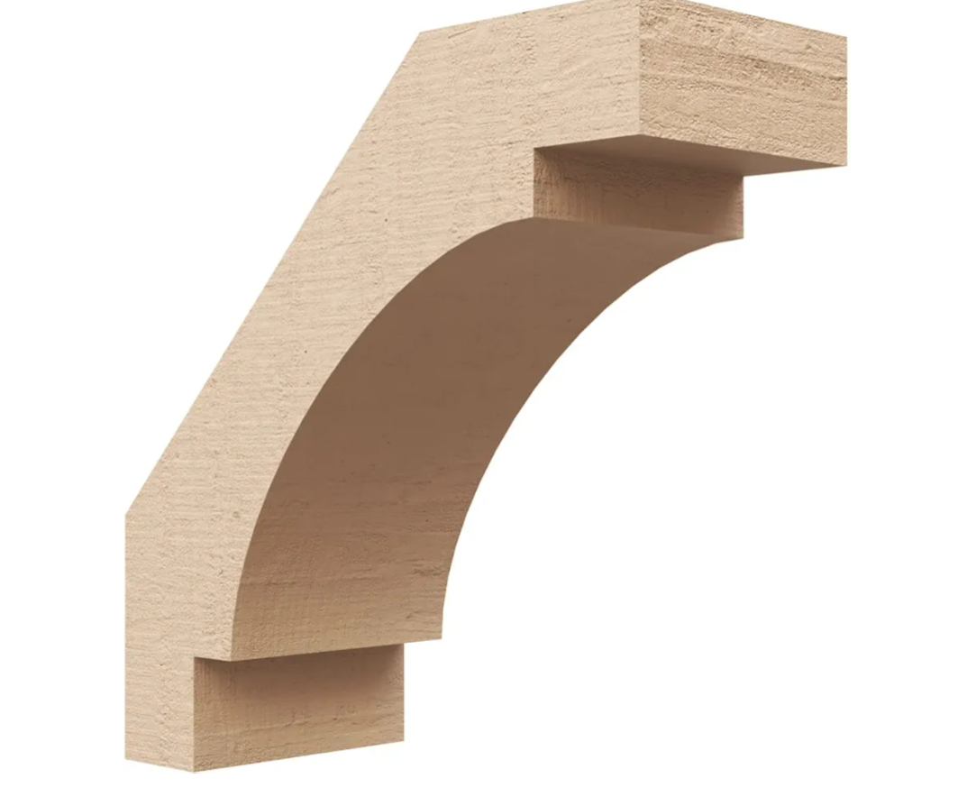 Timberthane Rough Cedar Faux Wood Merced Knee Brace, 5"W x 12"D x 12"H, Primed Tan