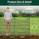 10 Panels No Dig Dog Fence Outdoor for Yard, 32 in(H) X 23.6 ft(L) Decorative Tall Garden Fence Animal Barrier, Rustproof Metal Wire Garden Edging and Borders, Temporary Fencing Stakes