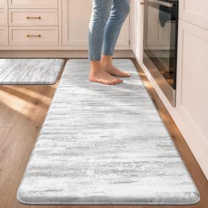 KIMODE Anti Fatigue Kitchen Mats for Floor,Farmhouse Kitchen Rugs Sets of 2