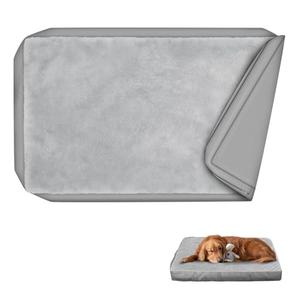 Explore Land Waterproof Dog Bed Cover Machine Washable Fluffy Dog Bed Replacement Cover, 48Lx36Wx4H inch, Gray