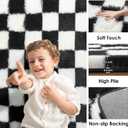 KICMOR Rugs for Living Room, 5x8 Area Rug Black and White Fluffy Shag Soft Checkered Rug Large Fuzzy Plush Furry Shaggy Carpet for Bedroom, Kids Boys Girls Teen Dorm Nursery Home Decor Aesthetic