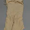 SHAPERX Women's Seamless Shapewear Bodysuit Tummy Control Body Shaper Waist Snatching Body Suit (Beige Mid Thigh, L/XL)