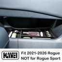 HGWEI Lower Center Console Organizer Compatible with Nissan Rogue 2021 2022 2023 2024 2025 2026 Interior Accessories, Insert Tray Armrest Storage Box, Black