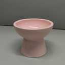 LoeJan Elevated Cat Food and Water Bowls Set, Pink - Raised Ceramic Anti-Vomit Whisker-Free Feeder for Kittens to Adult Cats